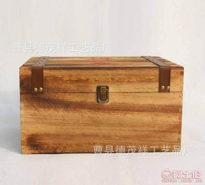 【松木六支裝烤色紅酒木盒仿古白酒包裝禮品盒葡萄酒酒箱批發DMX1000835*26*20】曹縣德茂祥工藝品廠 - 產品庫