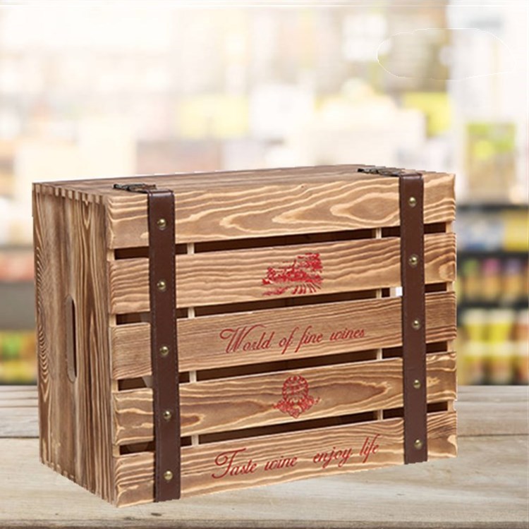 廠家直銷六支裝紅酒木盒 翻蓋式酒盒 通用紅酒葡萄酒酒盒禮盒定制