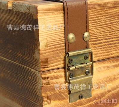 【松木六支裝烤色紅酒木盒仿古白酒包裝禮品盒葡萄酒酒箱批發DMX1000835*26*20】曹縣德茂祥工藝品廠 - 產品庫