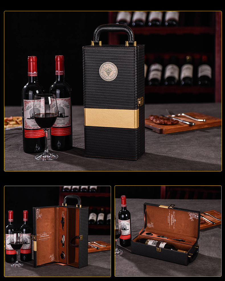 單支紅酒包裝禮盒紅酒盒子包裝盒木盒1瓶裝葡萄酒皮盒子